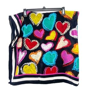 Vintage Linda Dano Silk Over-sized Scarf Multi-colored Scarf